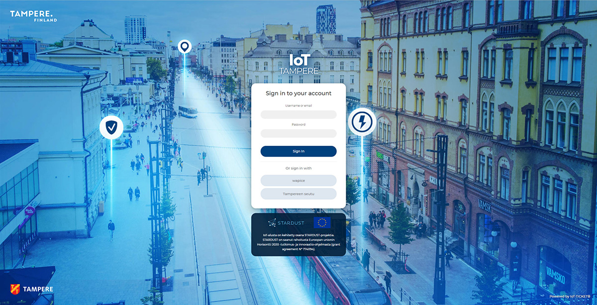 IoT Tampere user interface